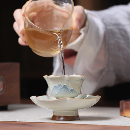 Chinese style hand-painted landscape tea cup